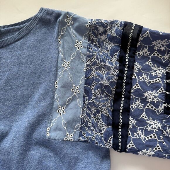 Chico's Faded Indigo Blue Pullover Sweater Women’s Size 1 (M) - Picture 7 of 8